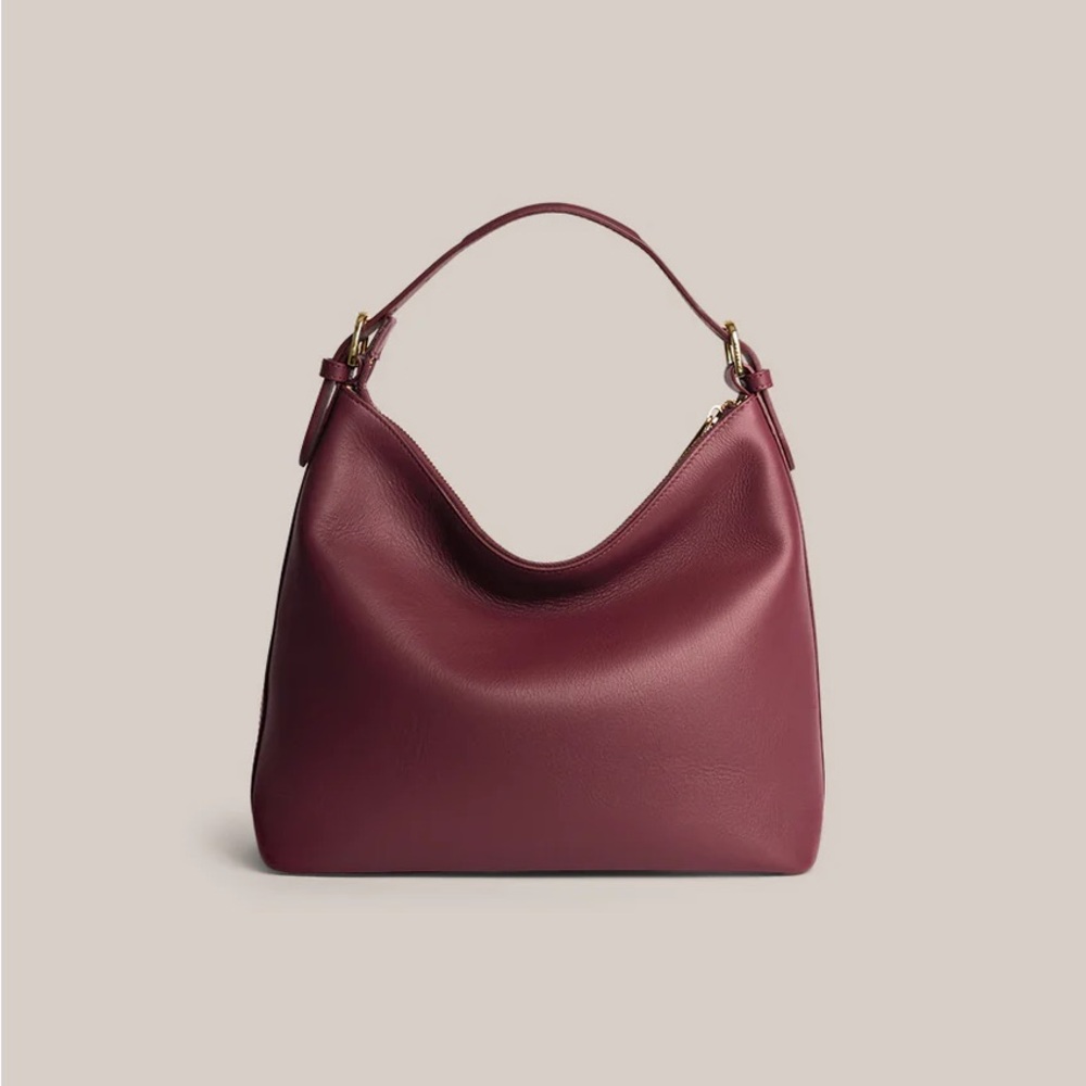 Harper Burgundy Leather Shoulder + Crossbody Bag